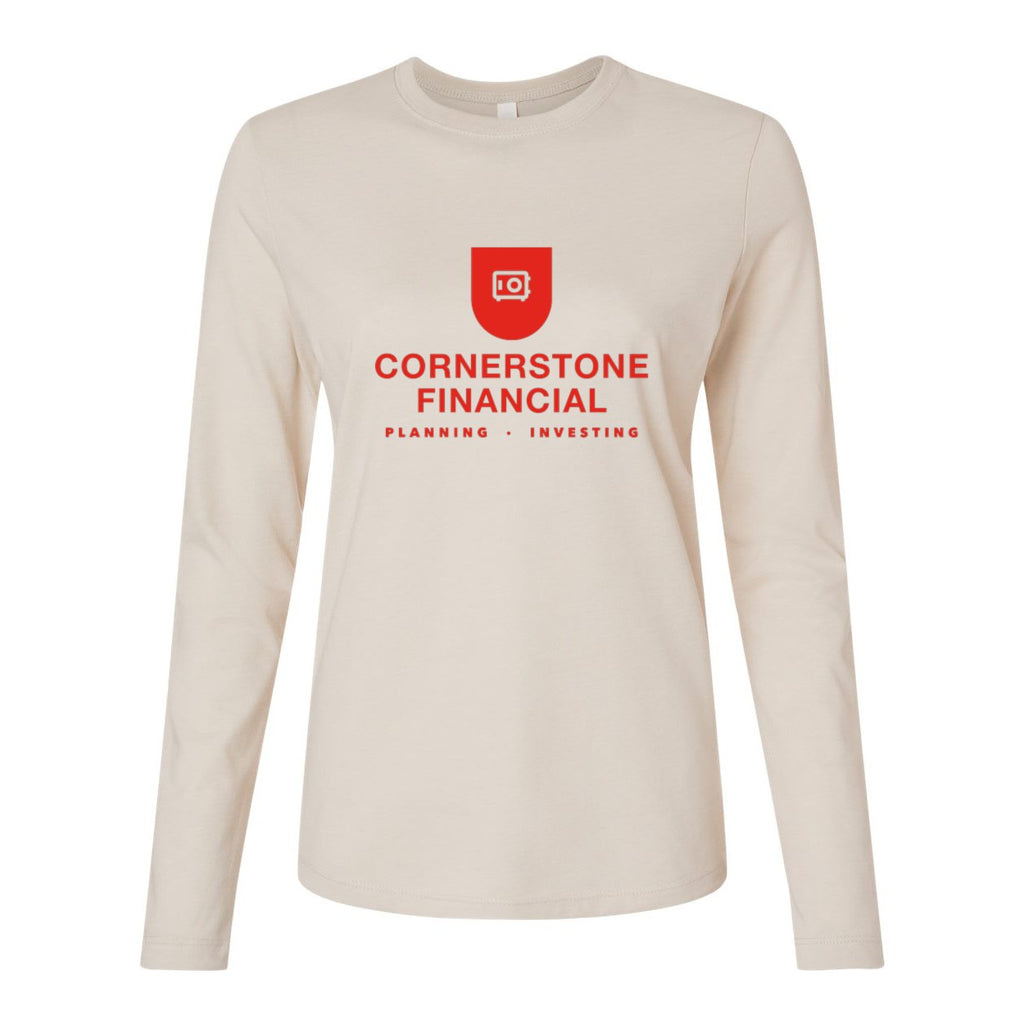 BELLA + CANVAS Women's Jersey Long Sleeve Tee - Heather Dust - Front