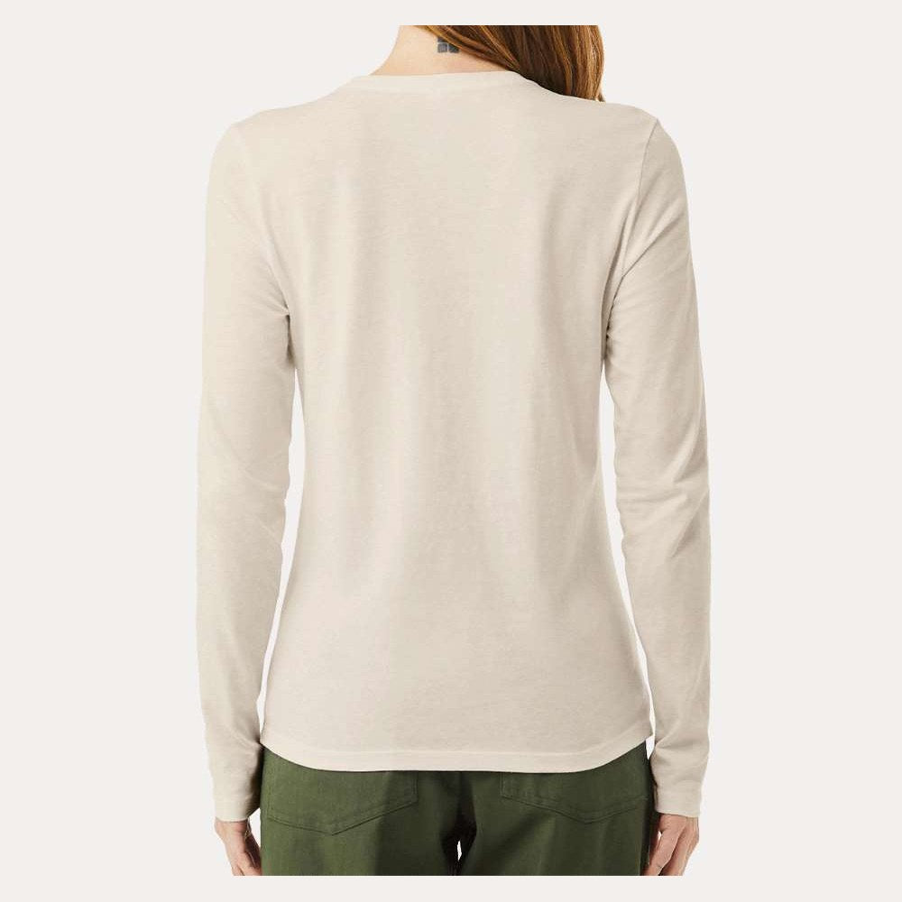 BELLA + CANVAS Women's Jersey Long Sleeve Tee - Heather Dust - On Model Back