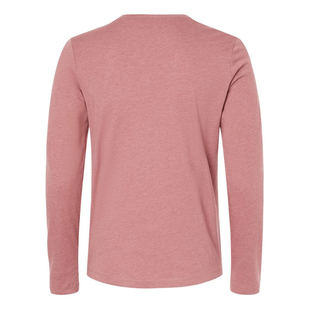 BELLA + CANVAS Women's Jersey Long Sleeve Tee - Heather Mauve - Back