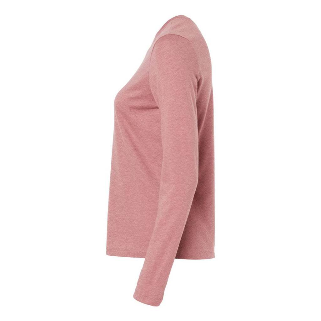 BELLA + CANVAS Women's Jersey Long Sleeve Tee - Heather Mauve - Direct Side