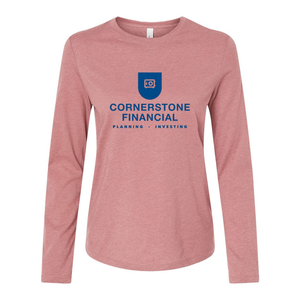 BELLA + CANVAS Women's Jersey Long Sleeve Tee - Heather Mauve - Front