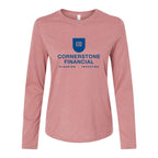 BELLA + CANVAS Women's Jersey Long Sleeve Tee - Heather Mauve - Front