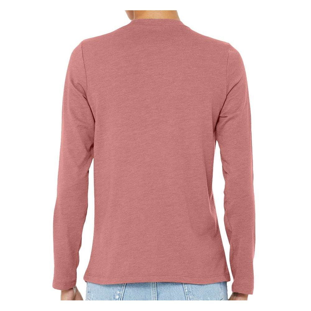 BELLA + CANVAS Women's Jersey Long Sleeve Tee - Heather Mauve - On Model Back