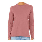 BELLA + CANVAS Women's Jersey Long Sleeve Tee - Heather Mauve - On Model Front