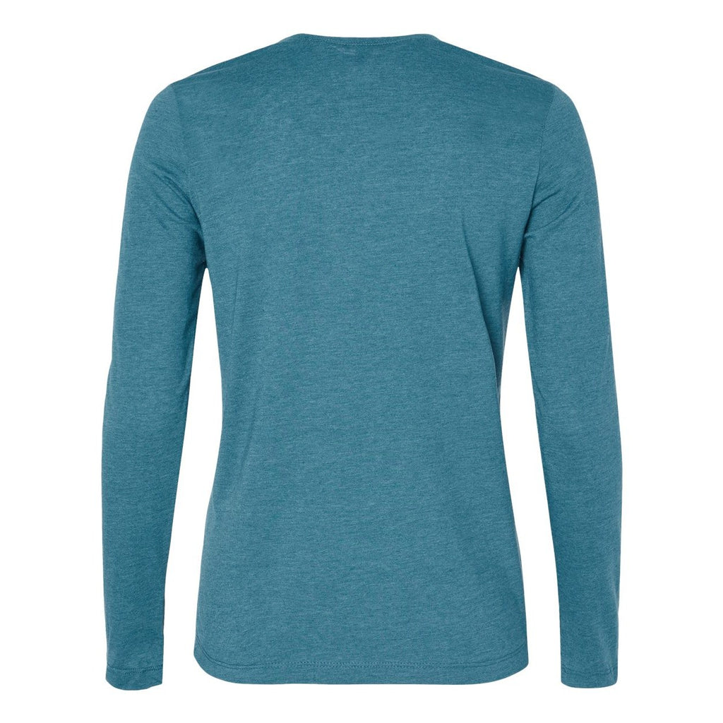 BELLA + CANVAS Women's Jersey Long Sleeve Tee - Heather Slate - Back