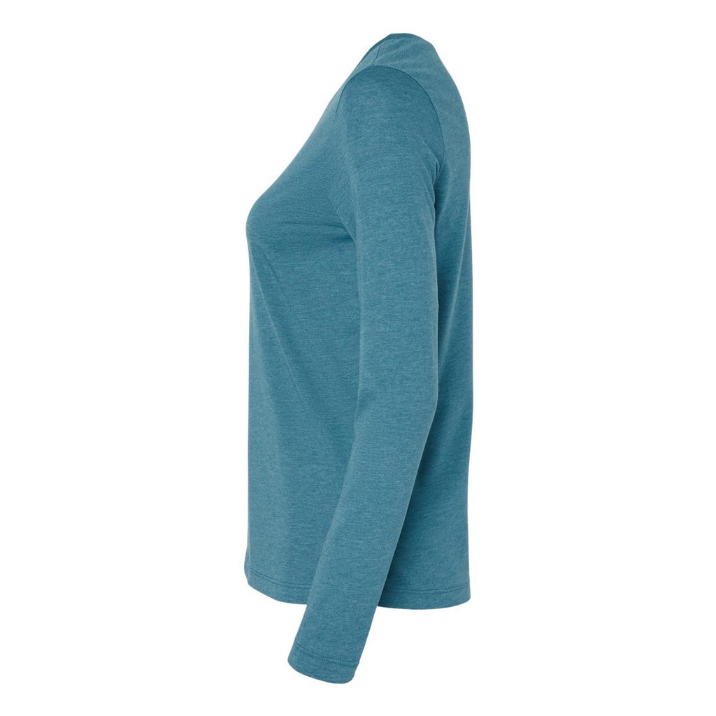 BELLA + CANVAS Women's Jersey Long Sleeve Tee - Heather Slate - Direct Side