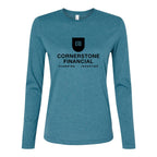 BELLA + CANVAS Women's Jersey Long Sleeve Tee - Heather Slate - Front