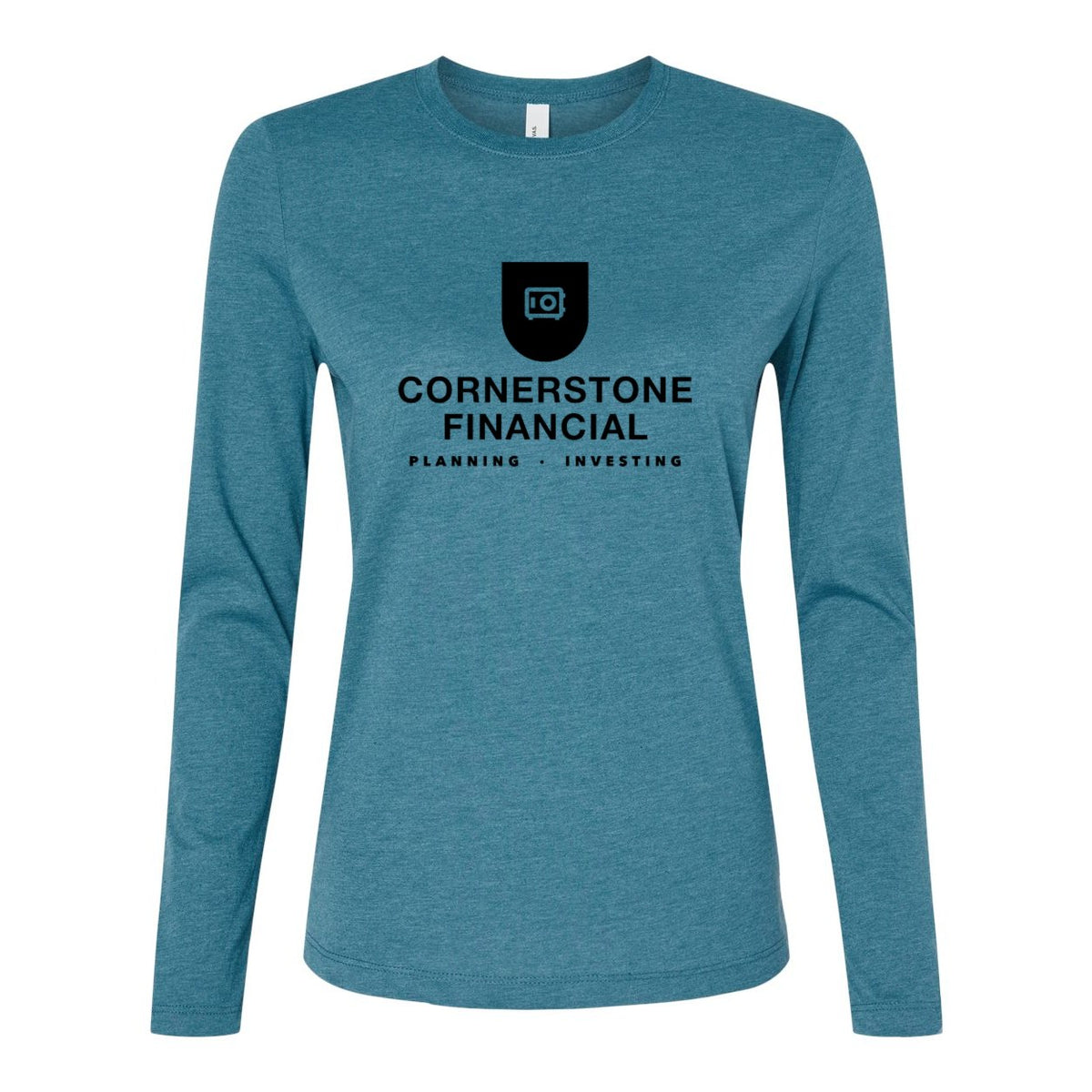BELLA + CANVAS Women's Jersey Long Sleeve Tee - Heather Slate - Front