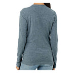 BELLA + CANVAS Women's Jersey Long Sleeve Tee - Heather Slate - On Model Back