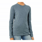 BELLA + CANVAS Women's Jersey Long Sleeve Tee - Heather Slate - On Model Front