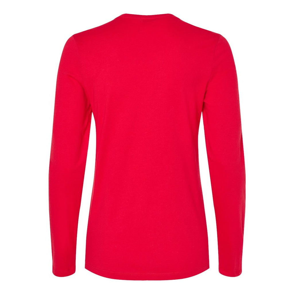 BELLA + CANVAS Women's Jersey Long Sleeve Tee - Red - Back