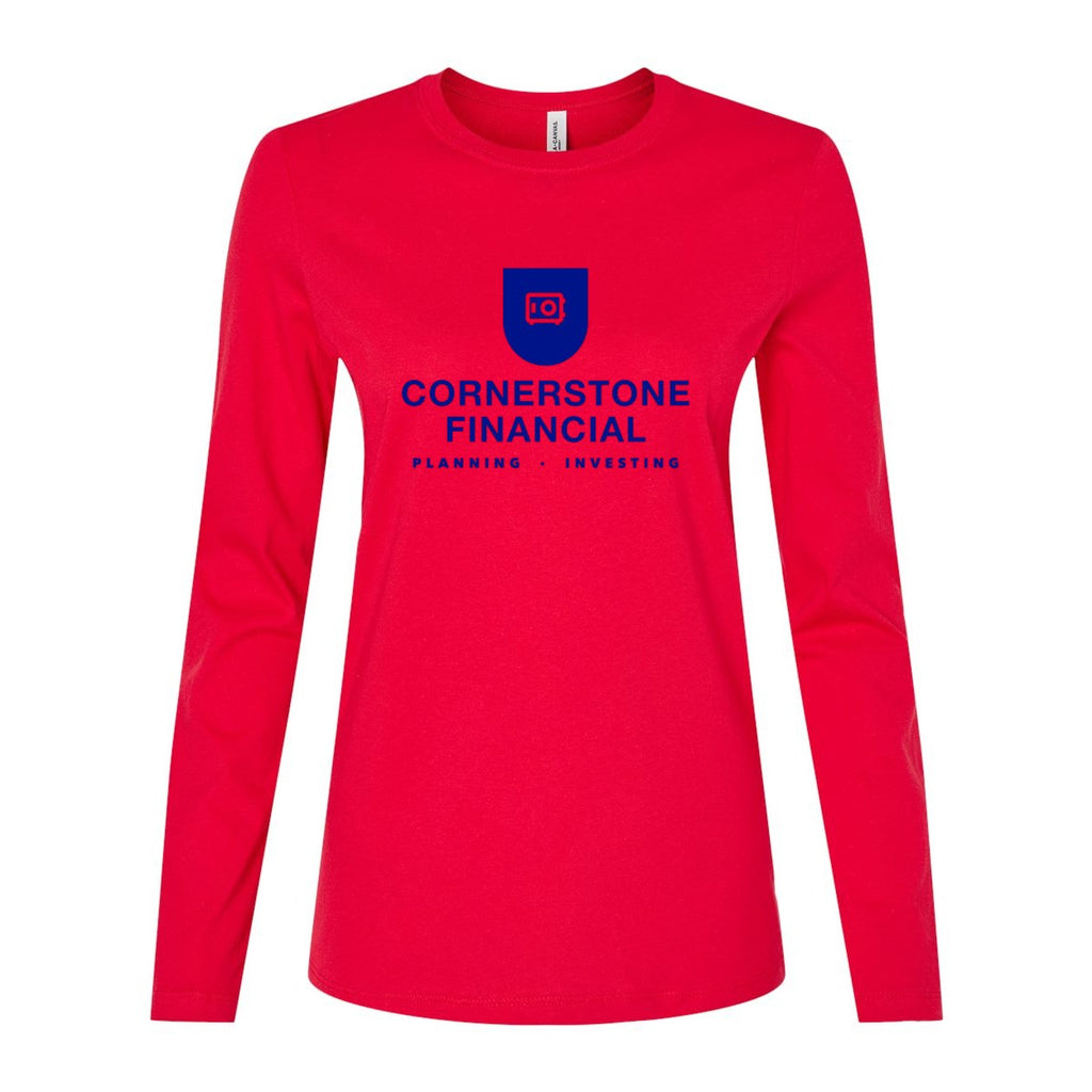 BELLA + CANVAS Women's Jersey Long Sleeve Tee - Red - Front