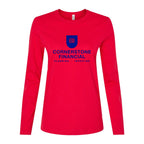 BELLA + CANVAS Women's Jersey Long Sleeve Tee - Red - Front