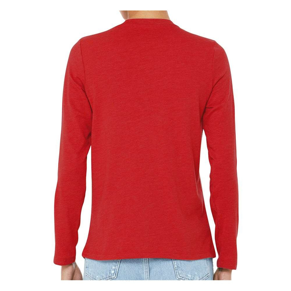 BELLA + CANVAS Women's Jersey Long Sleeve Tee - Red - On Model Back