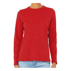 BELLA + CANVAS Women's Jersey Long Sleeve Tee - Red - On Model Front