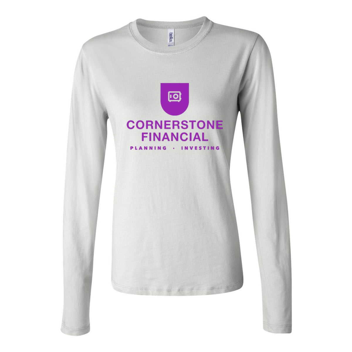 BELLA + CANVAS Women's Jersey Long Sleeve Tee - White - Front