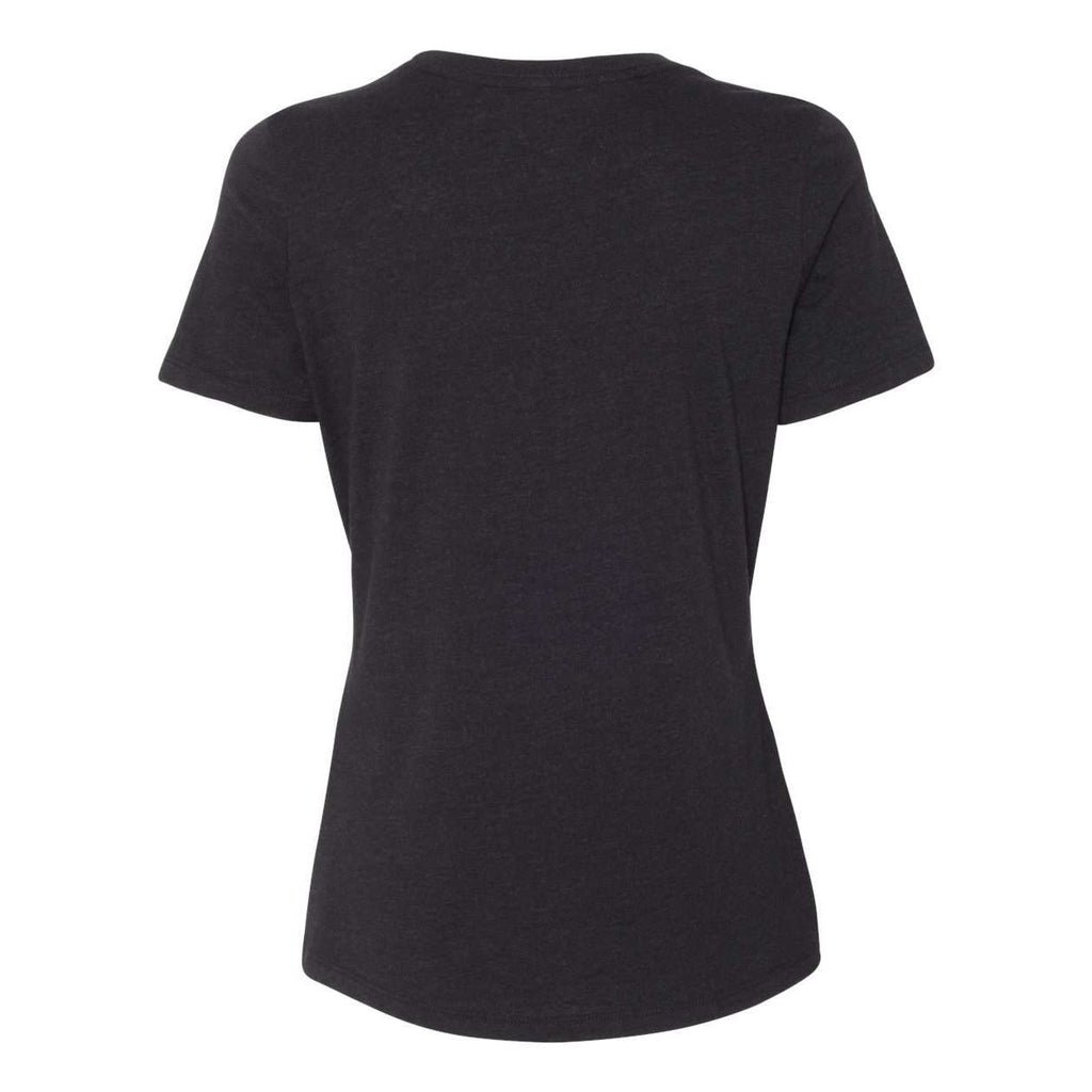 BELLA + CANVAS Women's Relaxed Fit Heather CVC Tee - Black Heather - Back