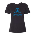 BELLA + CANVAS Women's Relaxed Fit Heather CVC Tee - Black Heather - Front