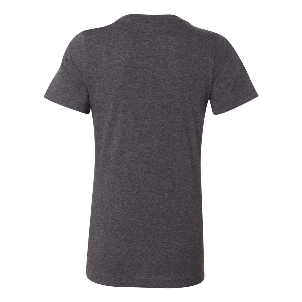 BELLA + CANVAS Women's Relaxed Fit Heather CVC Tee - Dark Grey Heather - Back
