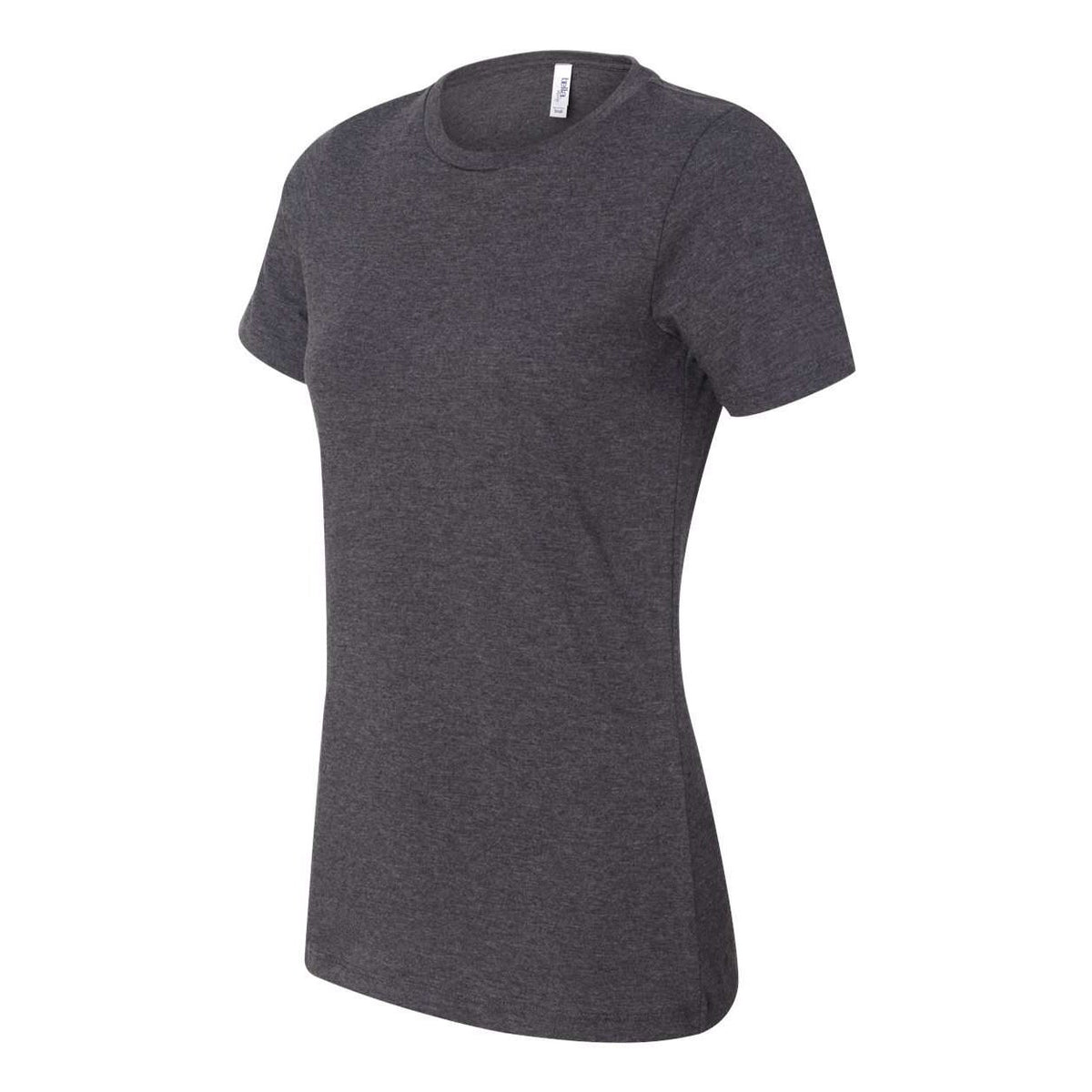 BELLA + CANVAS Women's Relaxed Fit Heather CVC Tee - Dark Grey Heather - Side