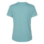 BELLA + CANVAS Women's Relaxed Fit Heather CVC Tee - Heather Blue Lagoon - Back