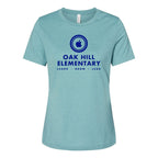BELLA + CANVAS Women's Relaxed Fit Heather CVC Tee - Heather Blue Lagoon - Front