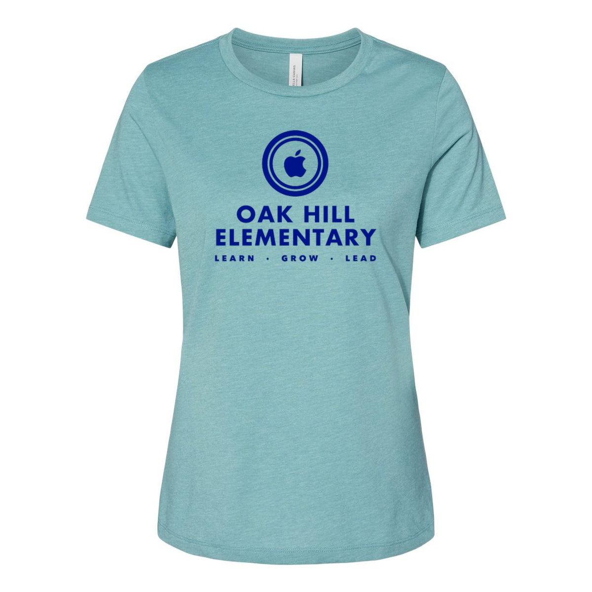 BELLA + CANVAS Women's Relaxed Fit Heather CVC Tee - Heather Blue Lagoon - Front