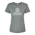 BELLA + CANVAS Women's Relaxed Fit Heather CVC Tee - Heather Blue Storm - Front