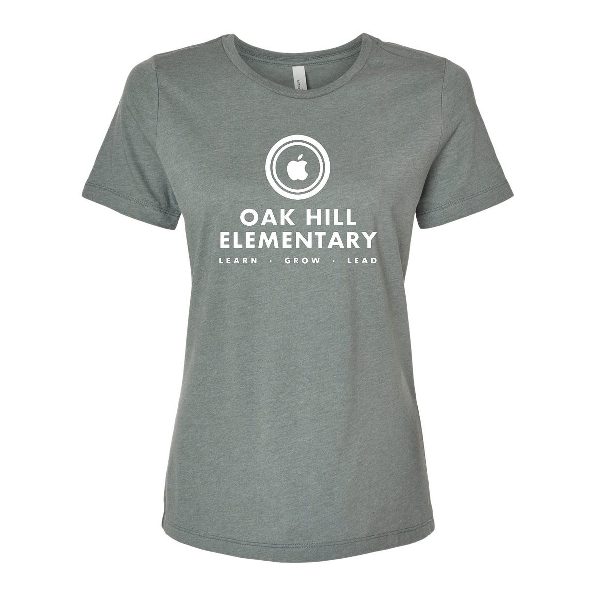 BELLA + CANVAS Women's Relaxed Fit Heather CVC Tee - Heather Blue Storm - Front