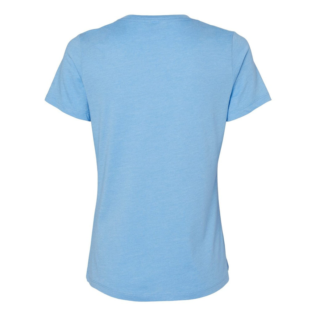 BELLA + CANVAS Women's Relaxed Fit Heather CVC Tee - Heather Carolina Blue - Back