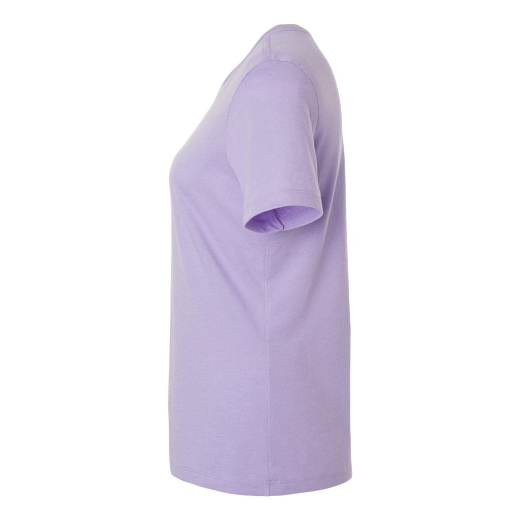 BELLA + CANVAS Women's Relaxed Fit Heather CVC Tee - Heather Dark Lavender - Direct Side