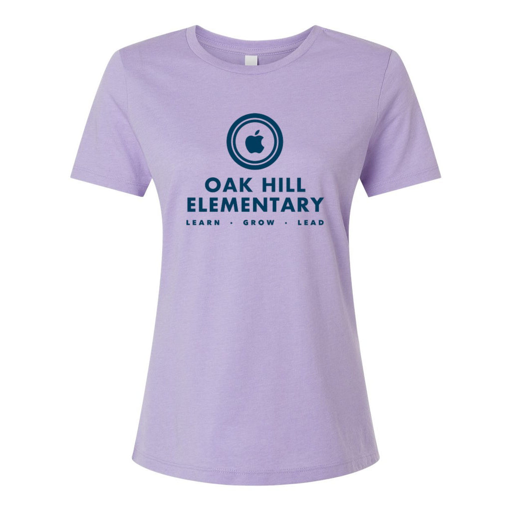 BELLA + CANVAS Women's Relaxed Fit Heather CVC Tee - Heather Dark Lavender - Front