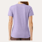 BELLA + CANVAS Women's Relaxed Fit Heather CVC Tee - Heather Dark Lavender - On Model Back