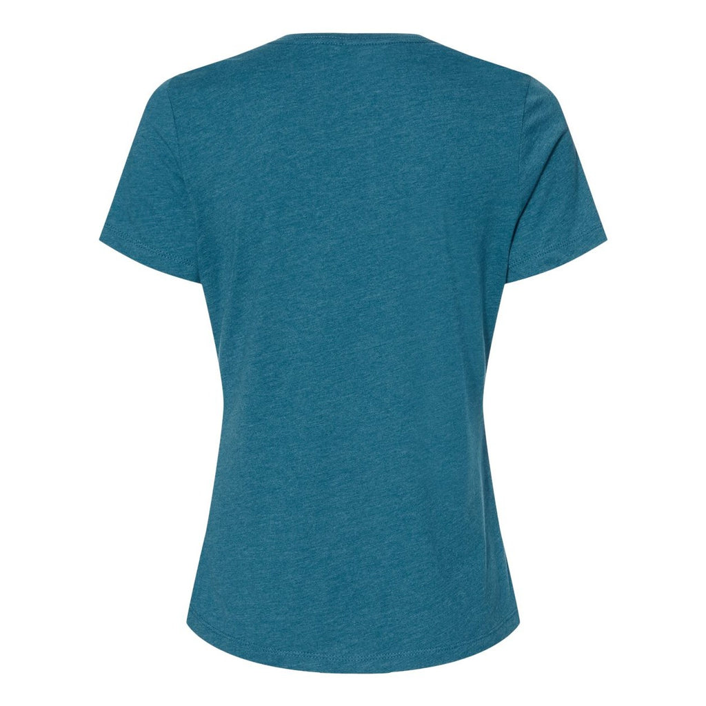 BELLA + CANVAS Women's Relaxed Fit Heather CVC Tee - Heather Deep Teal - Back