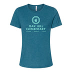 BELLA + CANVAS Women's Relaxed Fit Heather CVC Tee - Heather Deep Teal - Front