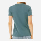 BELLA + CANVAS Women's Relaxed Fit Heather CVC Tee - Heather Deep Teal - On Model Back