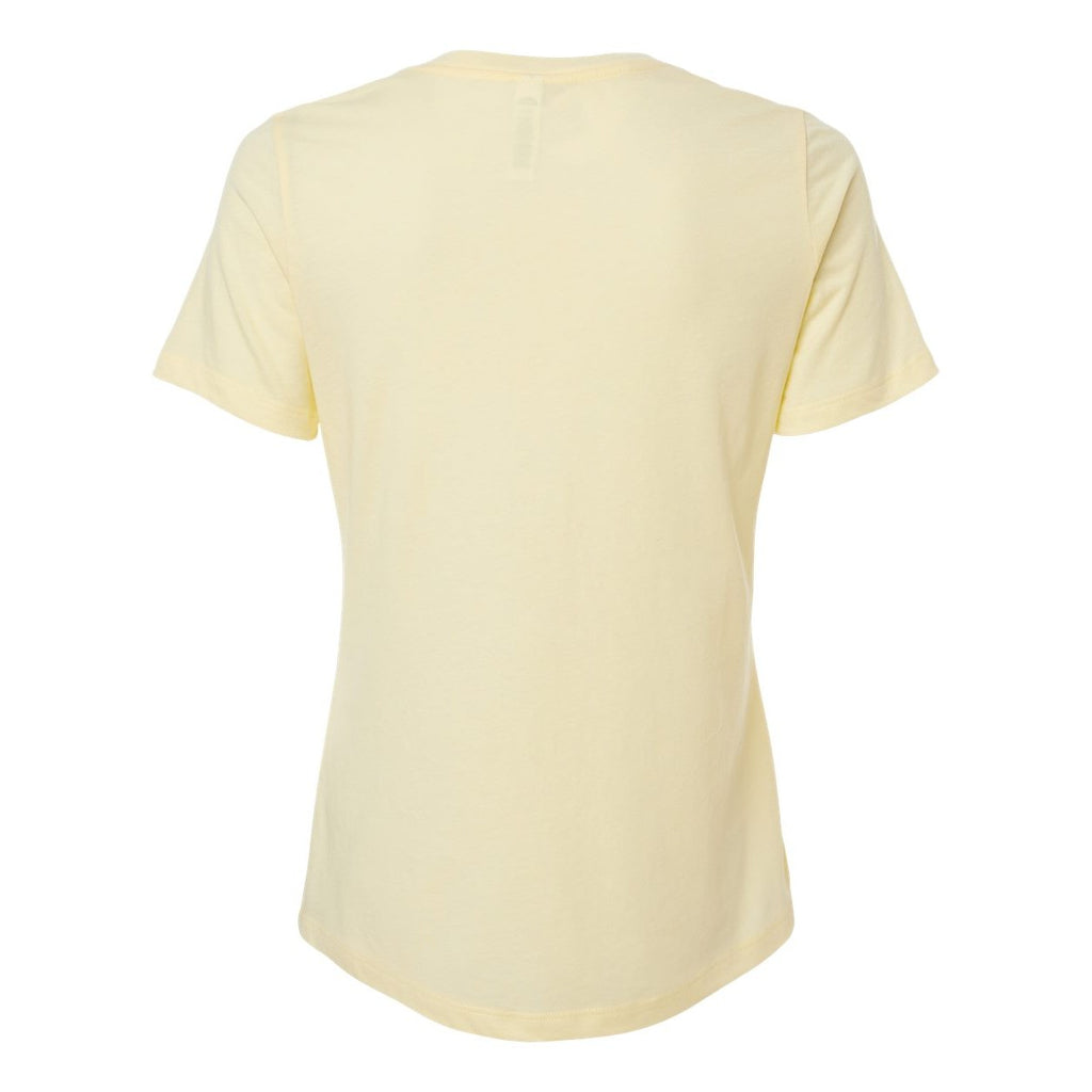 BELLA + CANVAS Women's Relaxed Fit Heather CVC Tee - Heather French Vanilla - Back