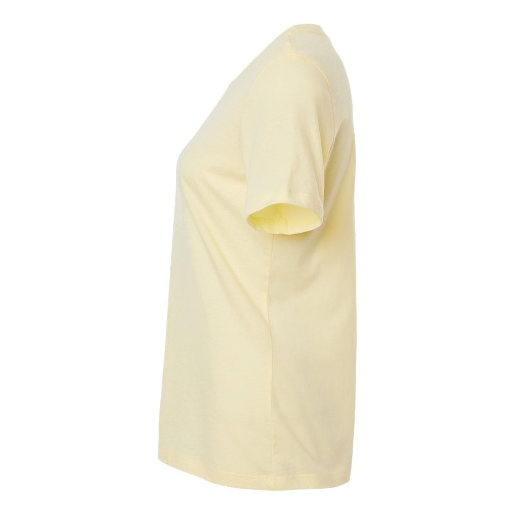 BELLA + CANVAS Women's Relaxed Fit Heather CVC Tee - Heather French Vanilla - Direct Side