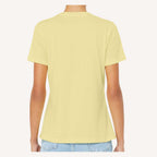 BELLA + CANVAS Women's Relaxed Fit Heather CVC Tee - Heather French Vanilla - On Model Back