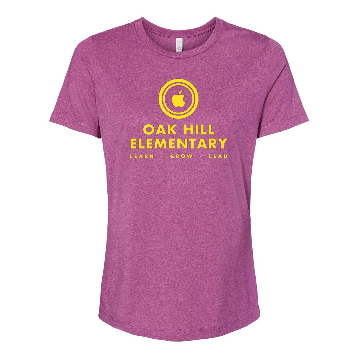 BELLA + CANVAS Women's Relaxed Fit Heather CVC Tee - Heather Magenta - Front