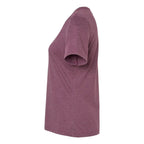 BELLA + CANVAS Women's Relaxed Fit Heather CVC Tee - Heather Maroon - Direct Side