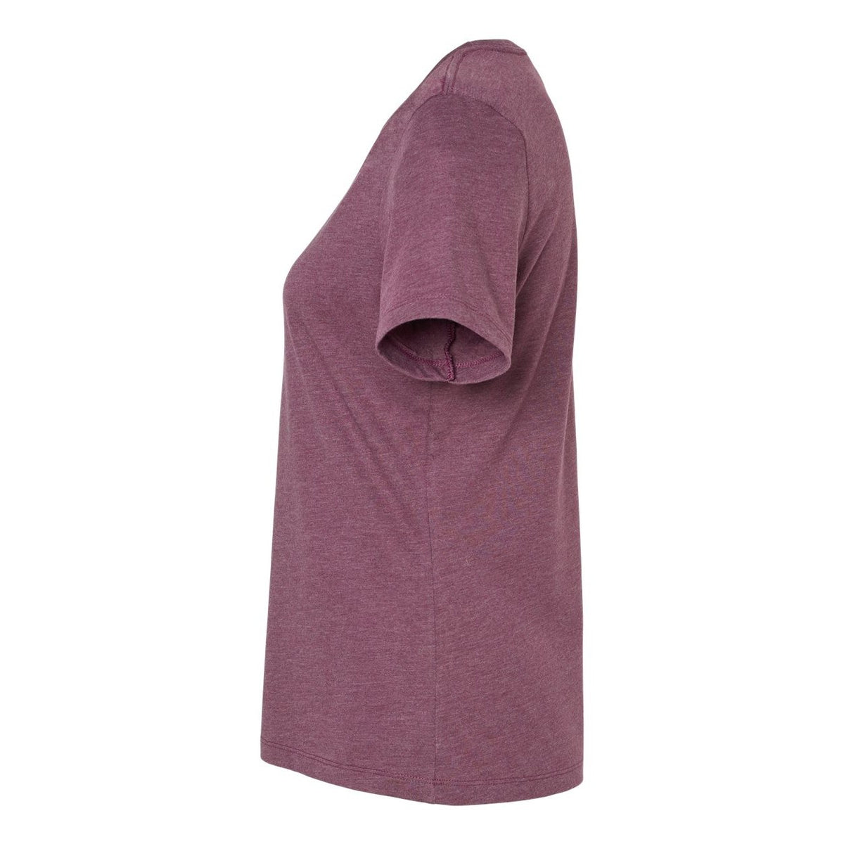 BELLA + CANVAS Women's Relaxed Fit Heather CVC Tee - Heather Maroon - Direct Side