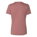 BELLA + CANVAS Women's Relaxed Fit Heather CVC Tee - Heather Mauve - Back