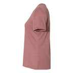 BELLA + CANVAS Women's Relaxed Fit Heather CVC Tee - Heather Mauve - Direct Side