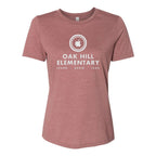 BELLA + CANVAS Women's Relaxed Fit Heather CVC Tee - Heather Mauve - Front