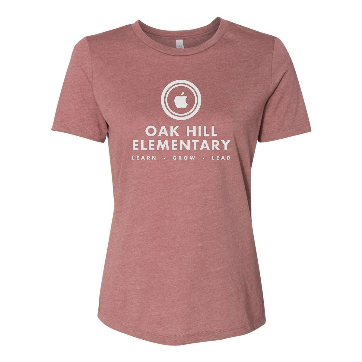 BELLA + CANVAS Women's Relaxed Fit Heather CVC Tee - Heather Mauve - Front