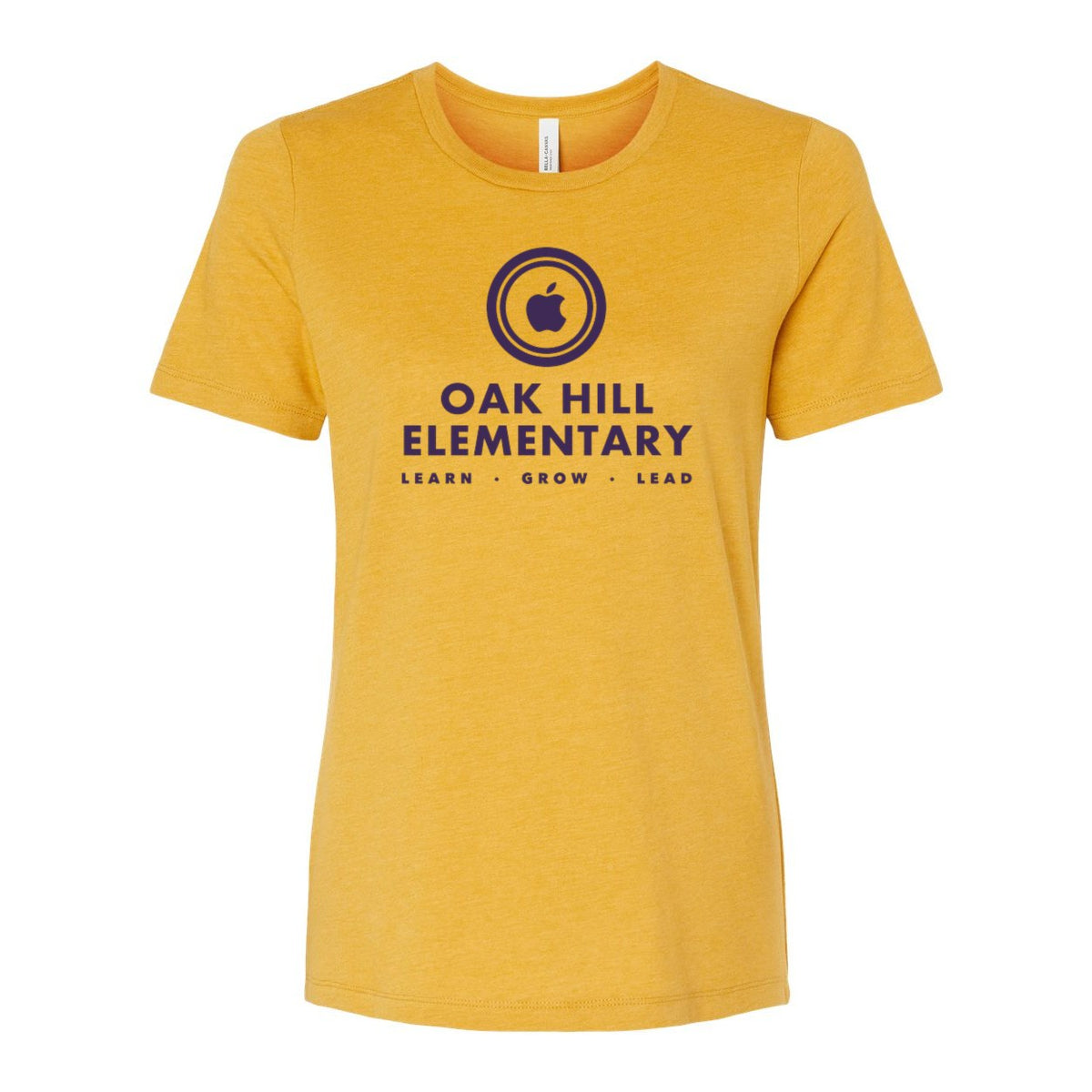 BELLA + CANVAS Women's Relaxed Fit Heather CVC Tee - Heather Mustard - Front