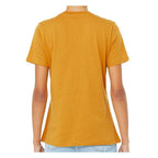 BELLA + CANVAS Women's Relaxed Fit Heather CVC Tee - Heather Mustard - On Model Back