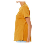 BELLA + CANVAS Women's Relaxed Fit Heather CVC Tee - Heather Mustard - On Model Side