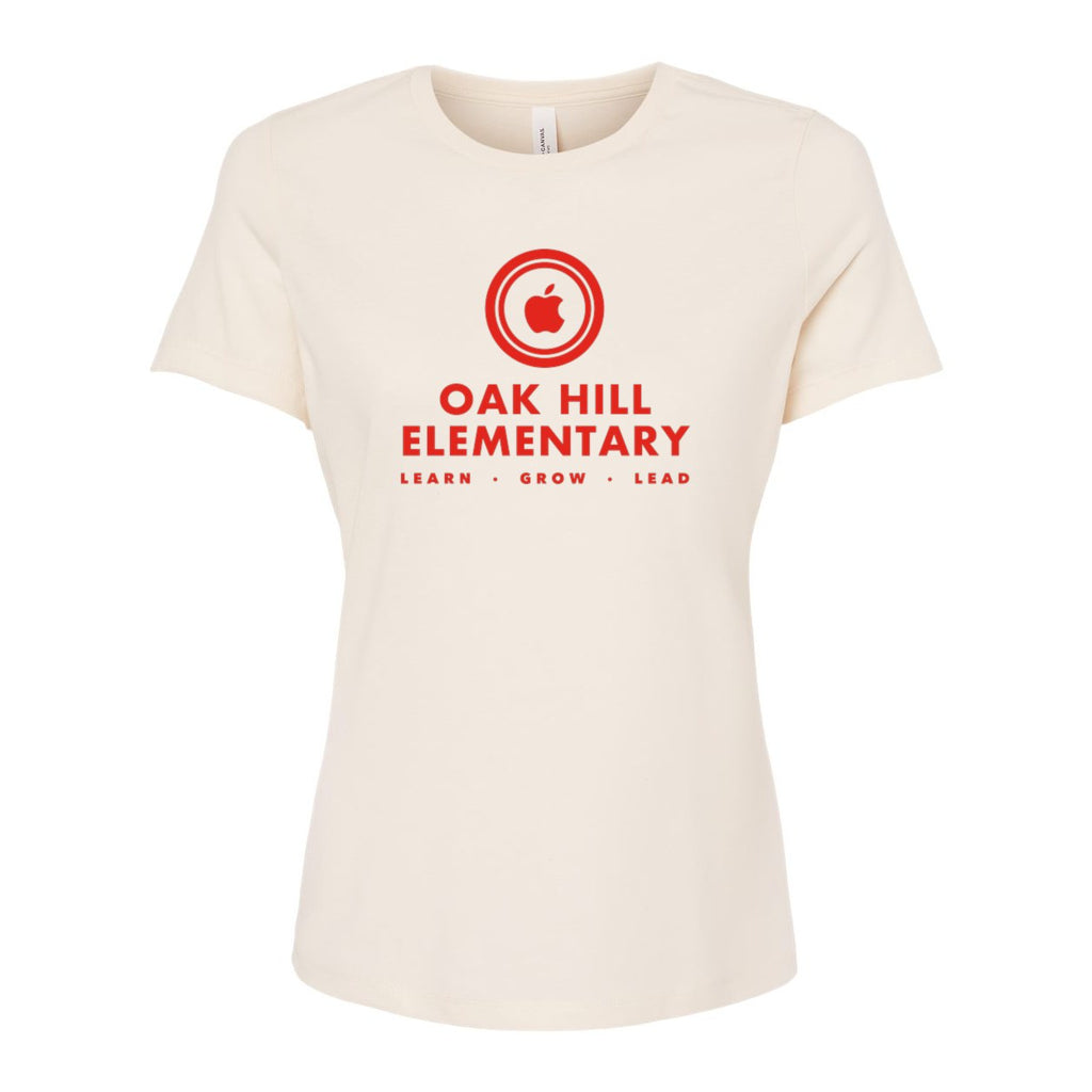 BELLA + CANVAS Women's Relaxed Fit Heather CVC Tee - Heather Natural - Front